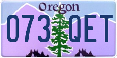 OR license plate 073QET