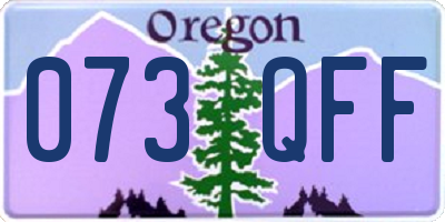 OR license plate 073QFF