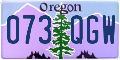 OR license plate 073QGW