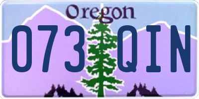 OR license plate 073QIN