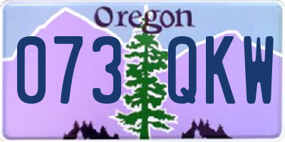OR license plate 073QKW