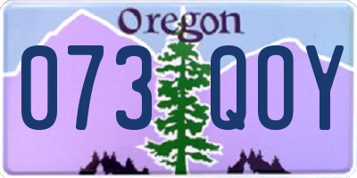 OR license plate 073QOY