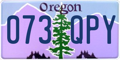 OR license plate 073QPY