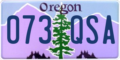 OR license plate 073QSA