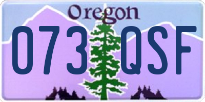 OR license plate 073QSF