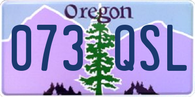 OR license plate 073QSL