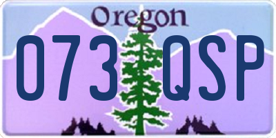 OR license plate 073QSP