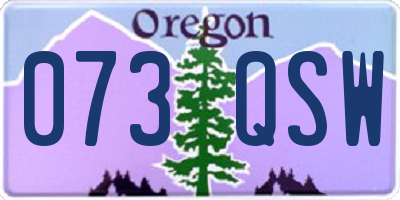 OR license plate 073QSW
