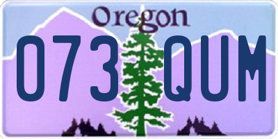 OR license plate 073QUM