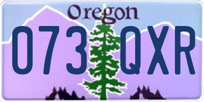 OR license plate 073QXR