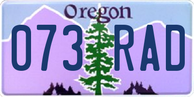 OR license plate 073RAD