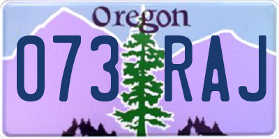 OR license plate 073RAJ