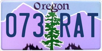OR license plate 073RAT