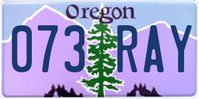 OR license plate 073RAY