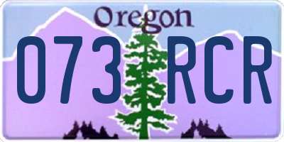 OR license plate 073RCR