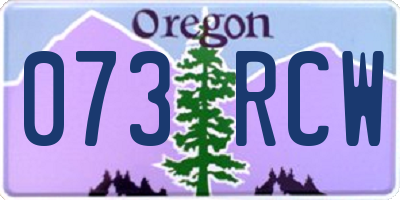 OR license plate 073RCW
