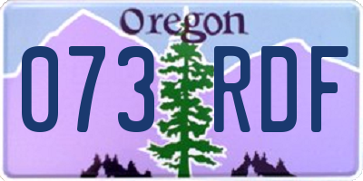 OR license plate 073RDF
