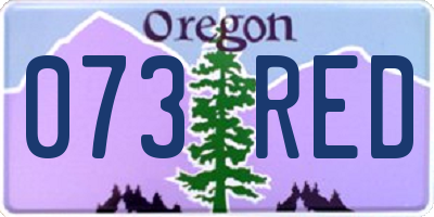 OR license plate 073RED