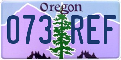 OR license plate 073REF
