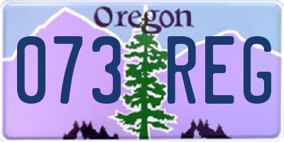 OR license plate 073REG