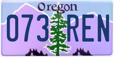 OR license plate 073REN