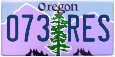 OR license plate 073RES