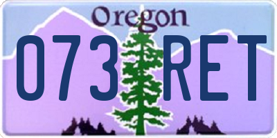 OR license plate 073RET