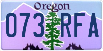 OR license plate 073RFA