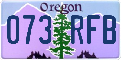 OR license plate 073RFB