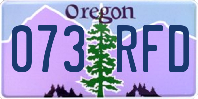 OR license plate 073RFD
