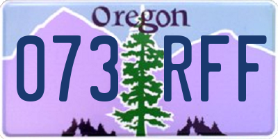 OR license plate 073RFF