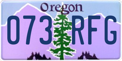 OR license plate 073RFG