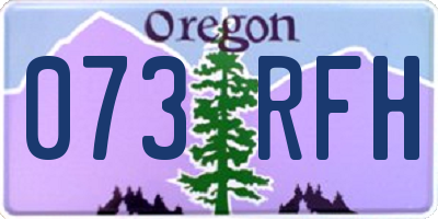 OR license plate 073RFH