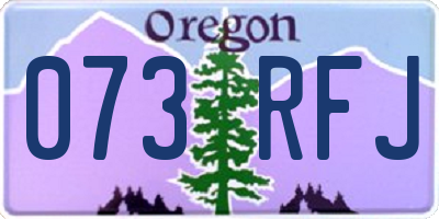 OR license plate 073RFJ