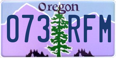 OR license plate 073RFM