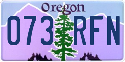 OR license plate 073RFN