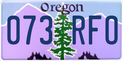 OR license plate 073RFO