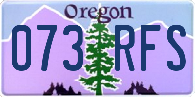 OR license plate 073RFS