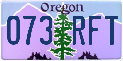 OR license plate 073RFT