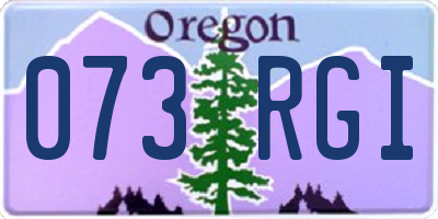 OR license plate 073RGI