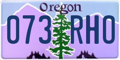 OR license plate 073RHO