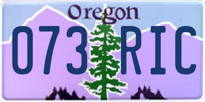 OR license plate 073RIC