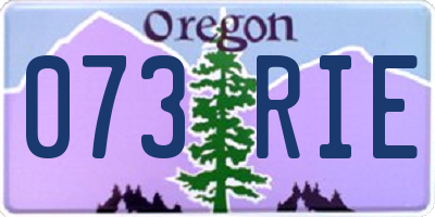 OR license plate 073RIE