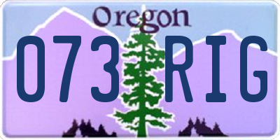 OR license plate 073RIG