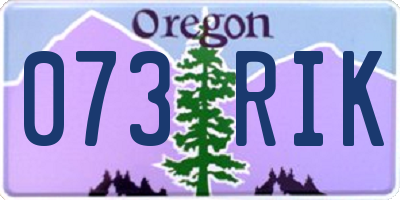 OR license plate 073RIK