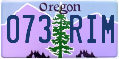 OR license plate 073RIM