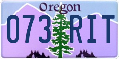 OR license plate 073RIT