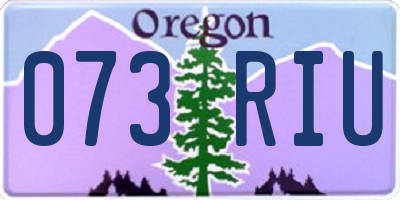 OR license plate 073RIU