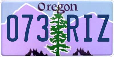 OR license plate 073RIZ