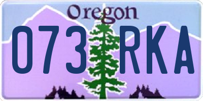 OR license plate 073RKA
